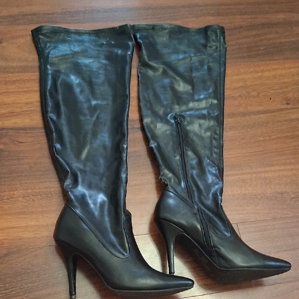 Chinese Laundry Black Over The Knee, High Heeled Boots